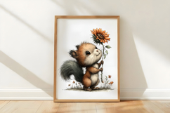Whimsical Animals Sunflowers Clipart Product Image 3