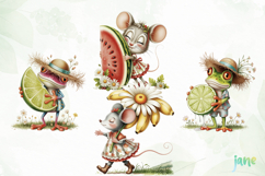 Whimsical Animals with Fruits Clipart Product Image 1