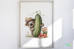 Whimsical Animals with Fruits Clipart Product Image 2