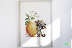 Whimsical Animals with Fruits Clipart Product Image 2