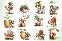Whimsical Animals with Fruits Clipart Product Image 4