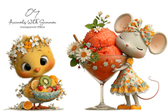 Whimsical Animals Summer Clipart Product Image 1