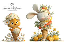 Whimsical Animals Summer Clipart Product Image 1