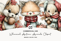 Whimsical Autumn Animals Clipart Product Image 1