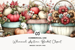 Whimsical Autumn Basket Clipart Product Image 1