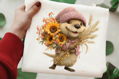 Whimsical Autumn Beaver Clipart Product Image 2