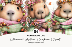 Whimsical Autumn Capybara Clipart Product Image 1