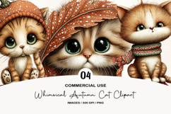 Whimsical Autumn Cat Clipart Product Image 1