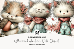 Whimsical Autumn Cats Clipart Product Image 1