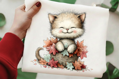 Whimsical Autumn Cats Clipart Product Image 2