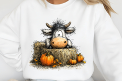 Whimsical Autumn Cow Clipart Product Image 2