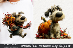 Whimsical Autumn Dog Clipart Product Image 1