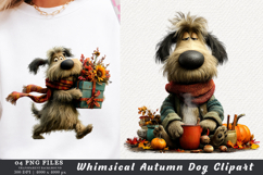 Whimsical Autumn Dog Clipart Product Image 1