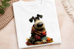 Whimsical Autumn Dog Clipart Product Image 3