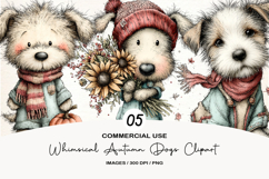 Whimsical Autumn Dogs Clipart Product Image 1
