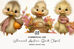 Whimsical Autumn Duck Clipart Product Image 1