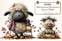 Whimsical Autumn Farm Clipart PNG Product Image 1