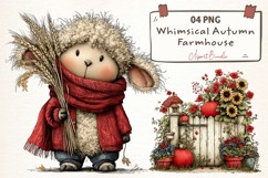 Whimsical Autumn Farmhouse Clipart Product Image 1