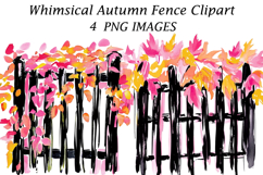 Whimsical Autumn Fence Clipart Product Image 1