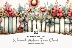 Whimsical Autumn Fence Clipart Product Image 1