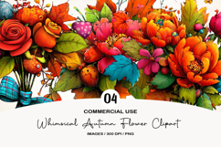 Whimsical Autumn Flower Clipart Product Image 1