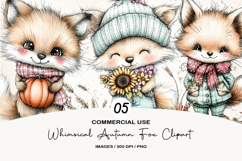 Whimsical Autumn Fox Clipart Product Image 1