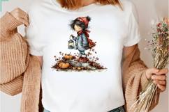 Whimsical Autumn Girl Clipart Product Image 4