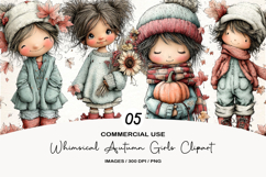 Whimsical Autumn Girls Clipart Product Image 1
