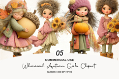 Whimsical Fall Autumn Girls Clipart Product Image 1