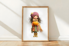 Whimsical Fall Autumn Girls Clipart Product Image 3