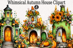 Whimsical Autumn House Clipart Product Image 1