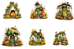 Whimsical Autumn House Clipart Product Image 2