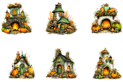 Whimsical Autumn House Clipart Product Image 3