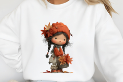 Whimsical Autumn Little Girl Clipart Product Image 2