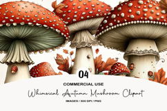 Whimsical Autumn Mushroom Clipart Product Image 1