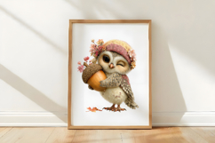 Whimsical Autumn Owl Clipart Product Image 3