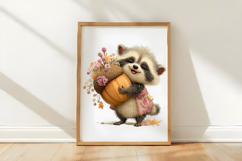 Whimsical Autumn Raccoon Clipart Product Image 3