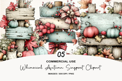 Whimsical Autumn Singpost Clipart Product Image 1