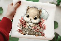 Whimsical Autumn Squirrel Clipart Product Image 2