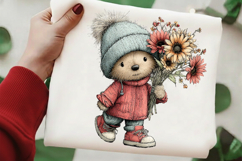 Whimsical Autumn Teddy Bear Clipart Product Image 2