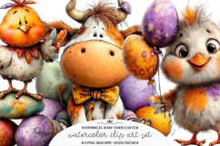 Whimsical Baby Farm Easter Clipart - Baby Farm Easter PNG Product Image 1