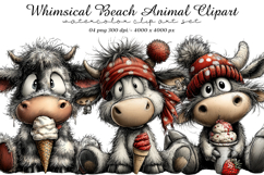 Whimsical Beach Animal Clipart Product Image 1