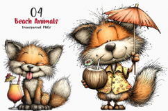 Whimsical Beach Animals Clipart Product Image 1