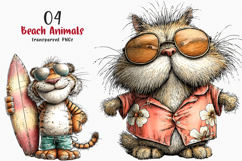 Whimsical Beach Animals Clipart Product Image 1