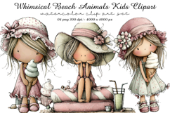 Whimsical Beach Animals Kids Clipart Product Image 1