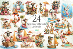 Whimsical Beach Animals Png Clipart Product Image 1