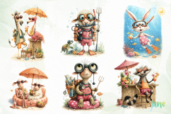 Whimsical Beach Animals Png Clipart Product Image 5