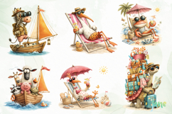 Whimsical Beach Animals Png Clipart Product Image 3