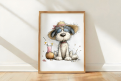 Whimsical Beach Dog Watercolor Clipart Product Image 3
