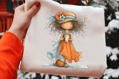 Whimsical Beach Girl Watercolor Clipart Product Image 2